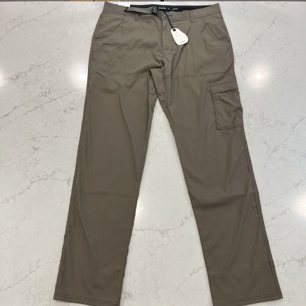 Prana NEW Stretch Zion Standard Pant Mens 38 x 34 Mud Brown Straight StretchPran